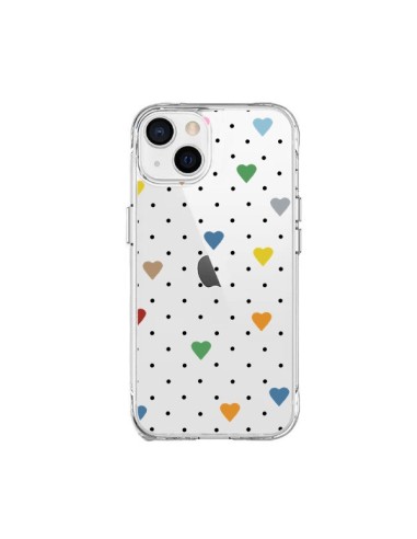 iPhone 15 Plus Case Points Hearts Colorful Clear - Project M