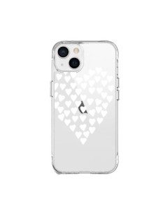 Coque iPhone 15 Plus Coeurs Heart Love Blanc Transparente...