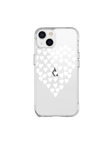 iPhone 15 Plus Case Hearts Love White Clear - Project M