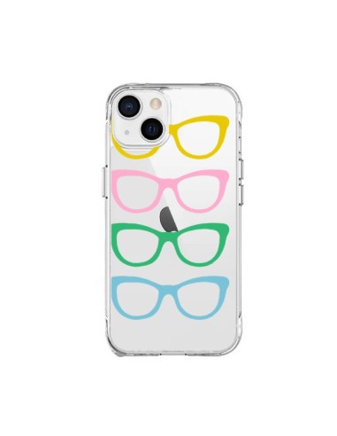 Cover iPhone 15 Plus Occhiali da Sole Colorati Trasparente - Project M