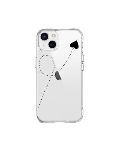 Coque iPhone 15 Plus Travel to your Heart Noir Voyage Coeur Transparente - Project M