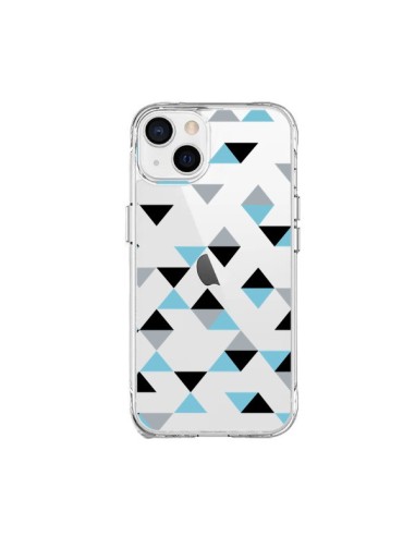 iPhone 15 Plus Case Triangles Ice Blue Black Clear - Project M
