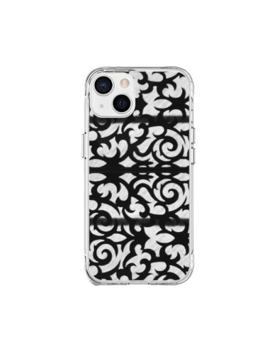 Coque iPhone 15 Plus Abstrait Noir et Blanc - Irene Sneddon