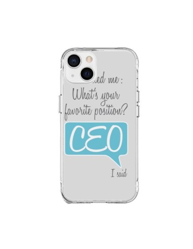 Coque iPhone 15 Plus What's your favorite position CEO I said, bleu - Shop Gasoline