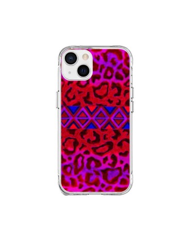 iPhone 15 Plus Case Tribal Leopard Red - Ebi Emporium