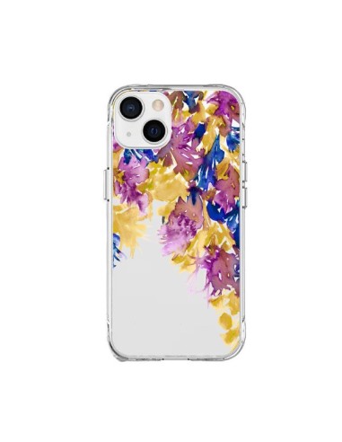 Coque iPhone 15 Plus Cascade Florale Transparente - Ebi Emporium