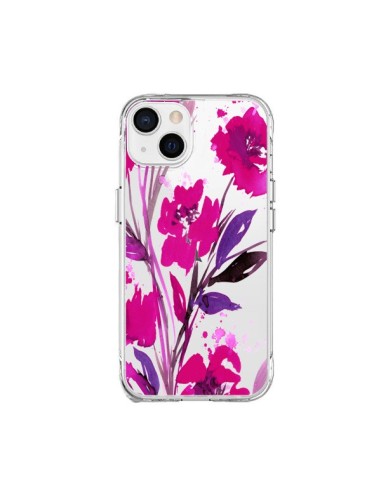 Coque iPhone 15 Plus Roses Fleur Flower Transparente - Ebi Emporium