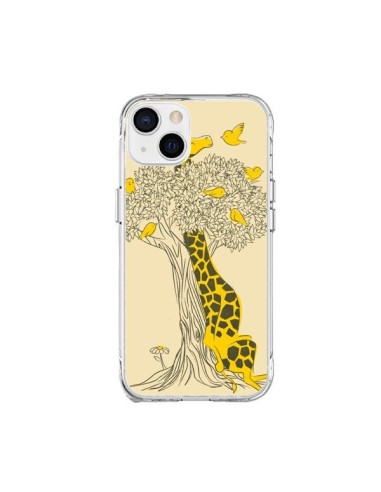 Coque iPhone 15 Plus Girafe Amis Oiseaux - Jay Fleck