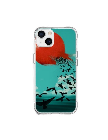 Coque iPhone 15 Plus Soleil Oiseaux Mer - Jay Fleck
