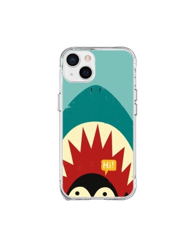 Coque iPhone 15 Plus Pingouin Requin - Jay Fleck