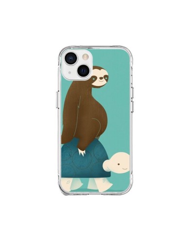 Coque iPhone 15 Plus Tortue Taxi Singe Slow Ride - Jay Fleck