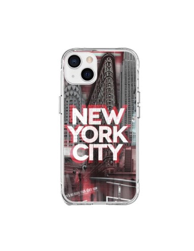 Coque iPhone 15 Plus New York City Rouge - Javier Martinez