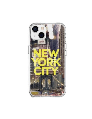 Coque iPhone 15 Plus New York City Jaune - Javier Martinez