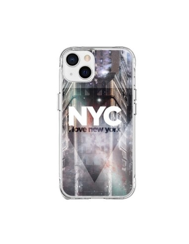 Coque iPhone 15 Plus I Love New York City Violet - Javier Martinez