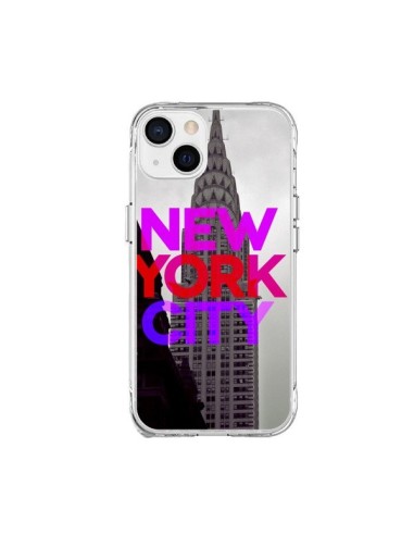 Coque iPhone 15 Plus New York City Rose Rouge - Javier Martinez
