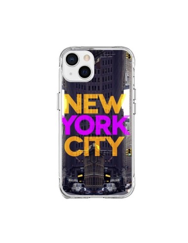 Coque iPhone 15 Plus New York City Orange Violet - Javier Martinez