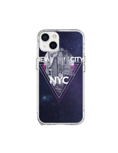 Coque iPhone 15 Plus New York City Triangle Rose - Javier Martinez