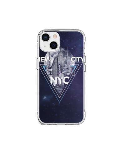 Coque iPhone 15 Plus New York City Triangle Bleu - Javier Martinez
