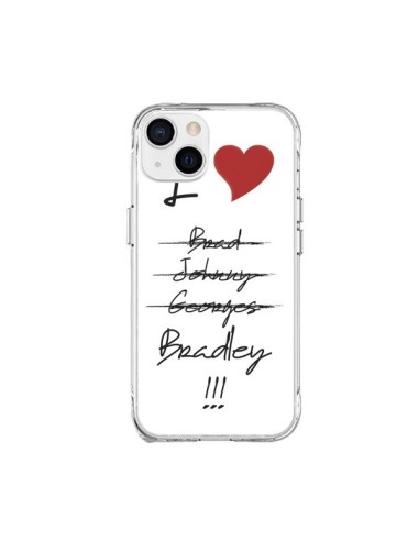 Coque iPhone 15 Plus I love Bradley Coeur Amour - Julien Martinez