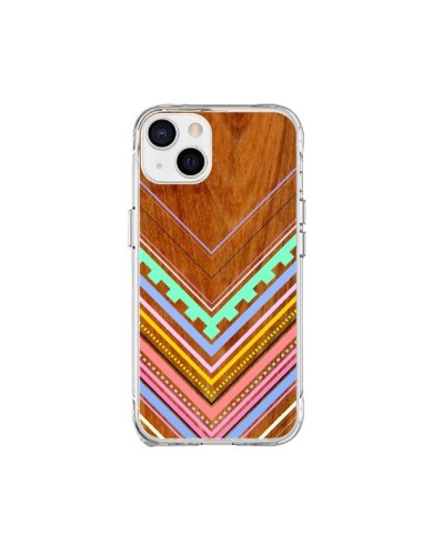Coque iPhone 15 Plus Azteque Arbutus Pastel Bois Aztec Tribal - Jenny Mhairi