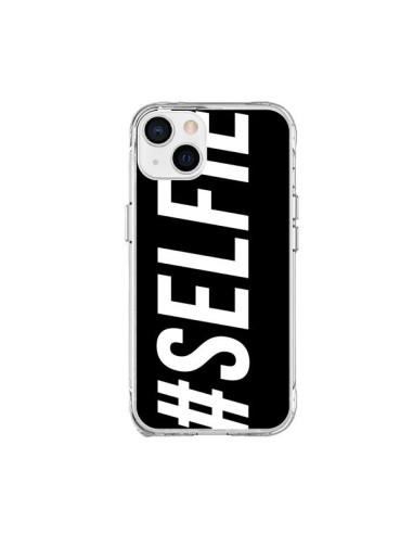 Coque iPhone 15 Plus Hashtag Selfie Noir Horizontal - Jonathan Perez