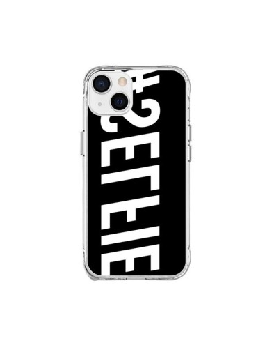 Coque iPhone 15 Plus Hashtag Selfie Blanc Inversé Horizontal - Jonathan Perez