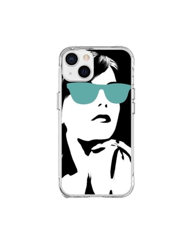 Coque iPhone 15 Plus Fille Lunettes Bleues - Jonathan Perez