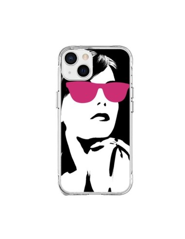 Coque iPhone 15 Plus Fille Lunettes Roses - Jonathan Perez