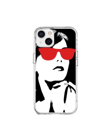 Cover iPhone 15 Plus Ragazza Occhiali Rosso - Jonathan Perez