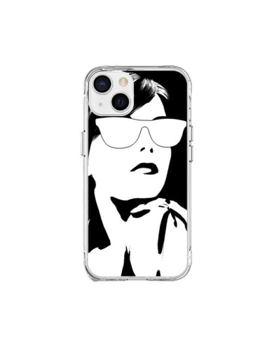 Coque iPhone 15 Plus Fille Lunettes Blanches - Jonathan Perez