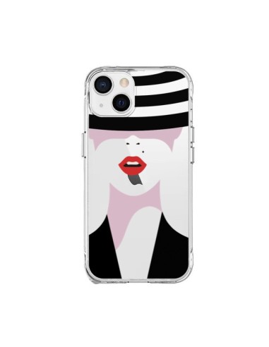 Coque iPhone 15 Plus Femme Chapeau Hat Lady Transparente - Dricia Do