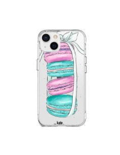 iPhone 15 Plus Case Macarons Pink Mint Clear -...