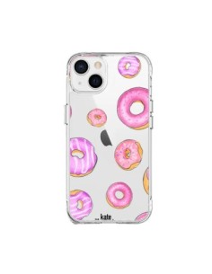 iPhone 15 Plus Case Donuts Pink Clear - kateillustrate