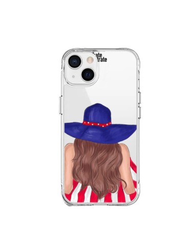 Coque iPhone 15 Plus Beah Girl Fille Plage Transparente - kateillustrate