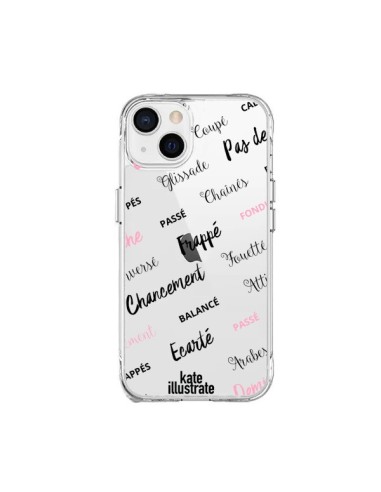 Cover iPhone 15 Plus Ballerina Parole Trasparente - kateillustrate