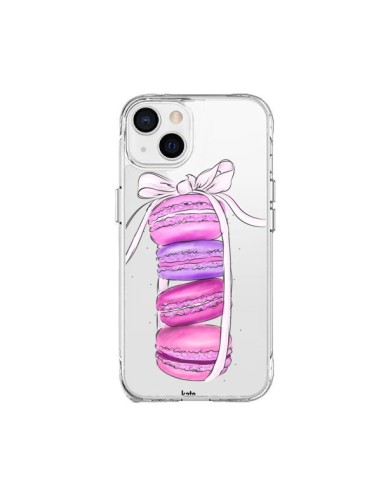 Coque iPhone 15 Plus Macarons Pink Purple Rose Violet Transparente - kateillustrate
