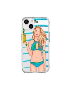 Cover iPhone 15 Plus Malibu Ananas Plage Ete Blu...