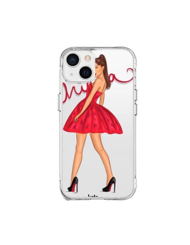 Coque iPhone 15 Plus Ariana Grande Chanteuse Singer Transparente - kateillustrate