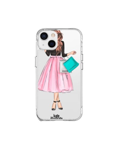Cover iPhone 15 Plus Shopping Time Trasparente - kateillustrate