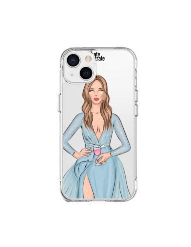 Coque iPhone 15 Plus Cheers Diner Gala Champagne Transparente - kateillustrate