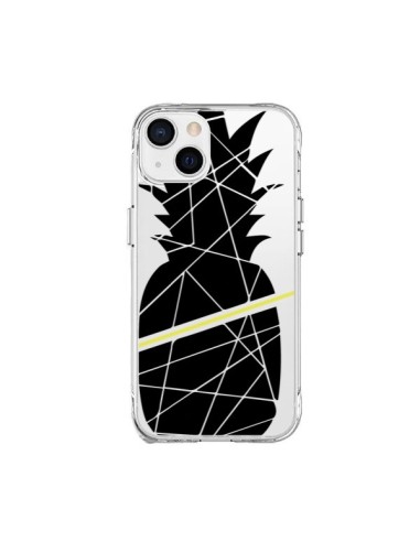 Coque iPhone 15 Plus Ananas Noir Transparente - Koura-Rosy Kane