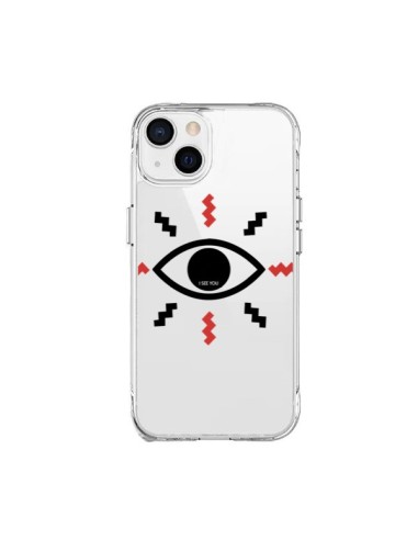 Coque iPhone 15 Plus Eye I See You Oeil Transparente - Koura-Rosy Kane