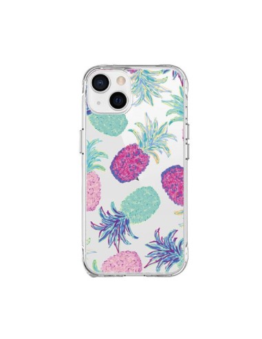 Cover iPhone 15 Plus Ananas Frutta Estate Trasparente - Lisa Argyropoulos