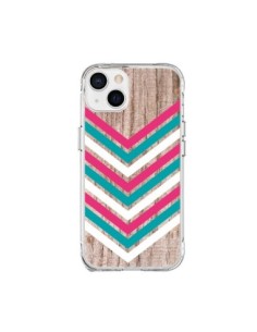Cover iPhone 15 Plus Tribale Azteco Legno Wood Freccia...