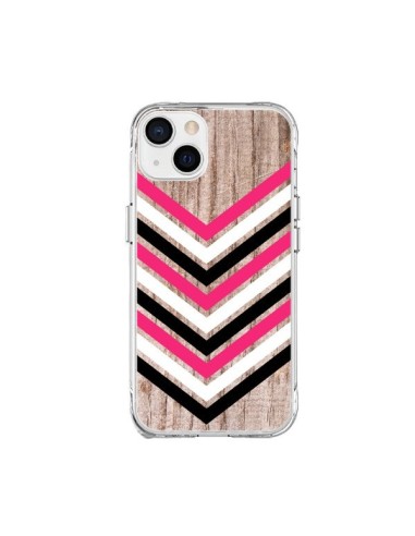 iPhone 15 Plus Case Tribal Aztec Wood Wood Arrow Pink White Black - Laetitia