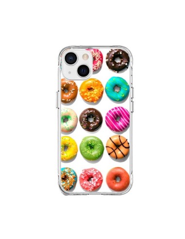 Coque iPhone 15 Plus Donuts Multicolore Chocolat Vanille - Laetitia