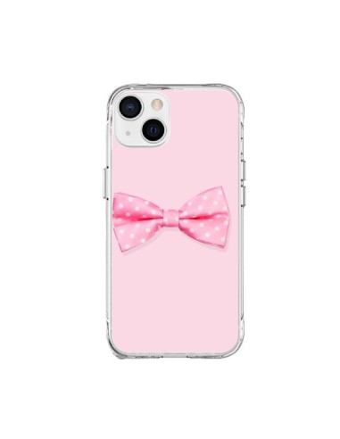 Cover iPhone 15 Plus Papillon Rosa Femminile Bow Tie - Laetitia