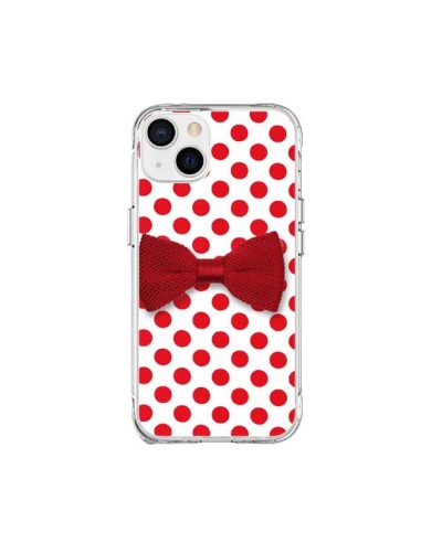 Coque iPhone 15 Plus Noeud Papillon Rouge Girly Bow Tie - Laetitia