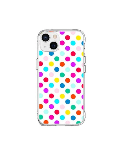 Coque iPhone 15 Plus Pois Multicolores - Laetitia