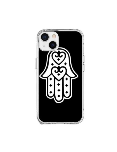 Coque iPhone 15 Plus Main de Fatma Oeil Noir - Laetitia